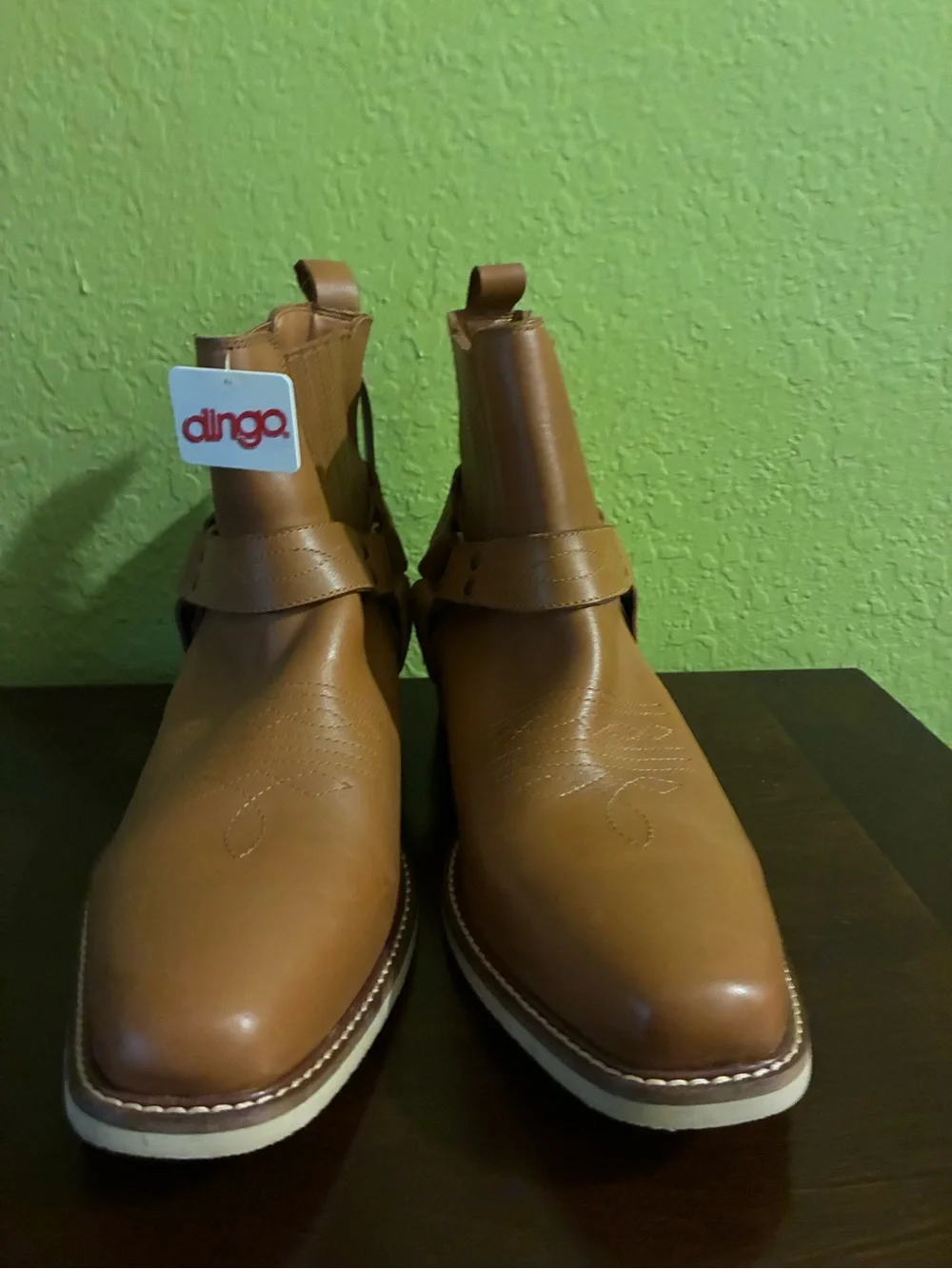 Dingo Black  Bart Pull On Square Toe Boots men size 12 D BNWT